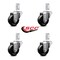 Service Caster 3 Inch Hard Rubber Wheel Swivel 3/4 Inch Square Stem Caster Set SCC-SQ20S314-HRS-34-4 - alternate 2